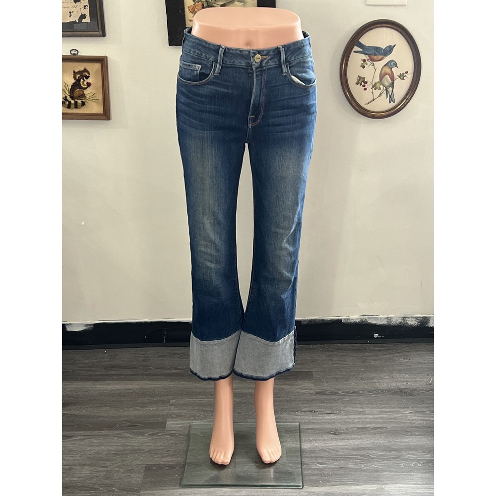 Frame Denim Le Crop Mini Boot Jeans Button Fly Pockets Size 28